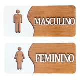 Kit Placa Sanitário Feminino Masculino Sinalização Banheiro