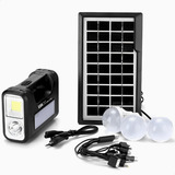 Kit Placa Solar Led Luz Emergência Camping 3lampadas
