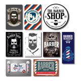 Kit Placas Decorativas Barbearia Barber Shop