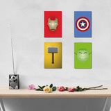 Kit Placas Decorativas Mdf Vingadores Marvel