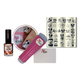 Kit Placas E Carimbo De Unhas P80 Basico Mickey