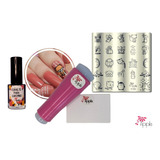 Kit Placas E Carimbo De Unhas P88 Bixos Fofinhos
