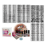 Kit Placas E Carimbos De Decoração De Unhas Placas Grandes