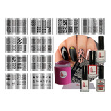 Kit Placas E Carimbos De Unhas 10 Betinna
