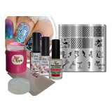Kit Placas E Carimbos De Unhas Apipila P62 Sereias