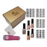 Kit Placas E Carimbos De Unhas Mini Nail Box L 