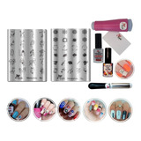 Kit Placas E Carimbos Decoração Unhas Minimalista Esmaltes