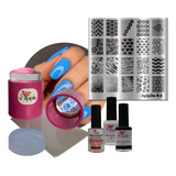 Kit Placas E Carimbos E Decoração De Unhas P02 Apipila