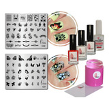 Kit Placas Esmaltes E Carimbos Unhas Betinna C 