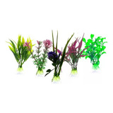 Kit Plantas Artificiais De Plástico Enfeite De Aquario Pa 14