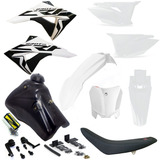 Kit Plástico Crf 230 Banco Number Plate Branco branc Tanque