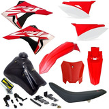 Kit Plástico Crf230 Number Plate Vermelho Banco Preto Tanque