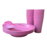 Kit Plastico Refeição Infantil Resistente Talher Copo Prato