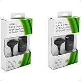 Kit Play Charge Bateria Recarregável E Cabo Carregador Compatível Para Controle De Xbox 360 98000mah 2 