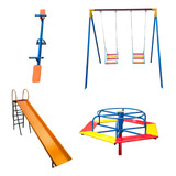 Kit Play Escorregador Carrossel Gangorra Balanço Cód 1551