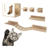 Kit Play Gatos Nekocat Nicho Prateleiras Steps Ponte 08 Pcs