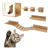 Kit Play Gatos Nekocat Nicho Prateleiras Steps Ponte 08 Pcs