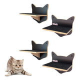 Kit Play Gatos Prateleiras Step Face Cat Cj 4 Pcs