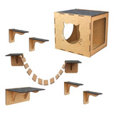 Kit Play Ground De Gato 7 Peças Prateleira Circuito Diversão