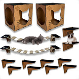 Kit Play Nicho Gato 14 Pcs Mdf Playground De Parede Oferta