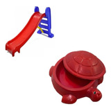 Kit Play Tanque Jabuti Atividades Escorregador 3 Degraus
