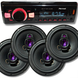 Kit Player Mp3 Bluetooth 2 Usb 4 Alto falantes 6 Pol Carro