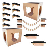 Kit Playground Gato Nicho Prateleira Escadinha Gatil Ponte