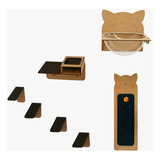 Kit Playground Nicho Gato Toca Escada Ponte 7 Pçs Mdf 6mm