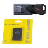 Kit Playstation 2 Memory Card Pendrive 128 Gb lotado 