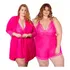 Kit Plus Size Camisola Sexy + Baby Doll Sensual + Robe Renda