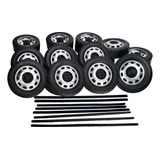 Kit Pneus Roda Simples Simula Carreta 4 Eixos Miniatura 1 14