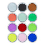 Kit Pó Acrílico Colorido Para Decoração De Unhas 12 Cores