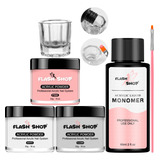 Kit Pó Acrilico E Liquido Monomer Para Unhas Manicure