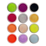 Kit Pó Colorido 12 Cores P Decoração Unhas Oferta