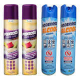 Kit Poderoso Limpa Tudo Espuma 300ml Poderoso Álcool 400ml