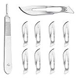 Kit Podologia Cabo Tipo Bisturi Inox N-4 Com 10 Lâminas N-20