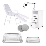 Kit Podologia Maca Armário Exaustor Com Luminária Brinde