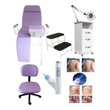 Kit Podologia Maca Armário Exaustor Escada Mocho Brinde