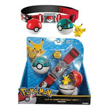 Kit Pokemon Cinto De Ação Com 2 Pokebolas Pikachu B61pv