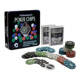 Kit Poker Chips Profissional 100 Fichas
