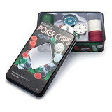 Kit Poker Profissional Em Lata 100 Fichas Numeradas Dealer