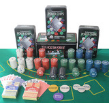 Kit Poker Profissional Em Lata 500 Fichas Texas Hold em Set