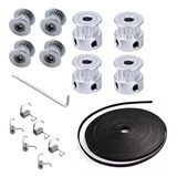 Kit Polias Gt2 20 Dentes Tensores Molas 5m Correia 6mm