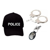 Kit Policial Fbi Adulto Infantil Festa Fantasia Policia Boné