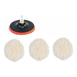 Kit Polimento Adaptador Disco 125mm Furadeira C 3 Boinas Lã