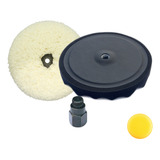 Kit Polimento Boinas De Lã E Espuma Com Prato 8 Polegadas Rolyjones