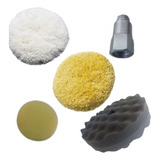 Kit Polimento Boinas Lã Espuma 5 Polegadas Dupla Face Adap