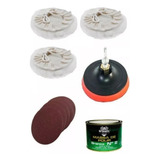 Kit Polimento C Disco 125mm 10 Lixa 03 Boina 01 Massa Polir