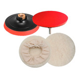Kit Polimento Disco 125mm Adaptador Furadeira C 1 Boina Lã
