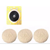 Kit Polimento Disco Adaptador P Furadeira Com 3 Boinas Lã